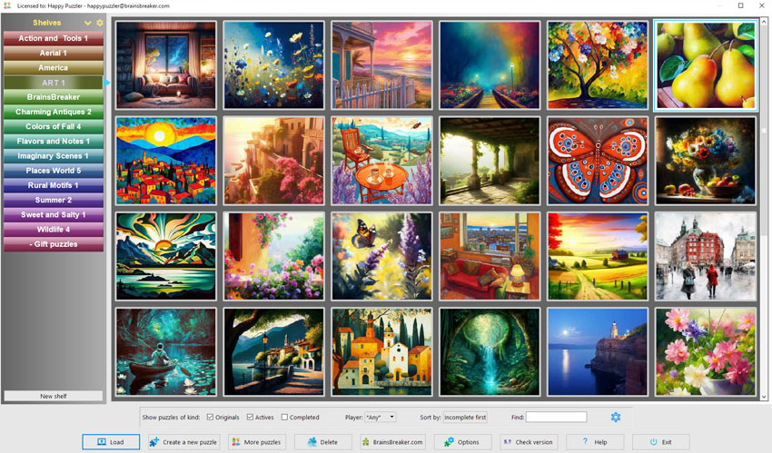 View of the Artistic discovery 1 pack of jigsaw puzzles on the BrainsBreaker gallery.