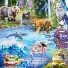 A collection of jigsaw puzzles images of wild animals in their environment