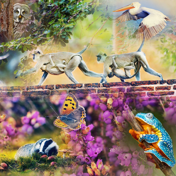 A collage with images of the Wildlife Wildlife 3 pack