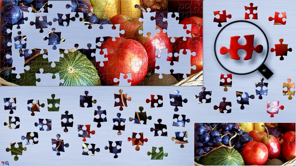 jigsaw puzzle with magnifying glass