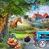 A collection of jigsaw puzzles with assorted imagery of country motifs