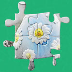 Easter greetings with a jigsaw puzzle