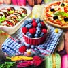Enjoy a new pack of jigsaw puzzles in the paid zone: 40 pictures, the Sweet and Salty 1. Desserts salads and starters, exotic, colorful and delicious!
